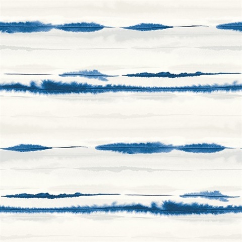 Horizon Stripe Stripes Blue Oasis Peel and Stick Wallpaper