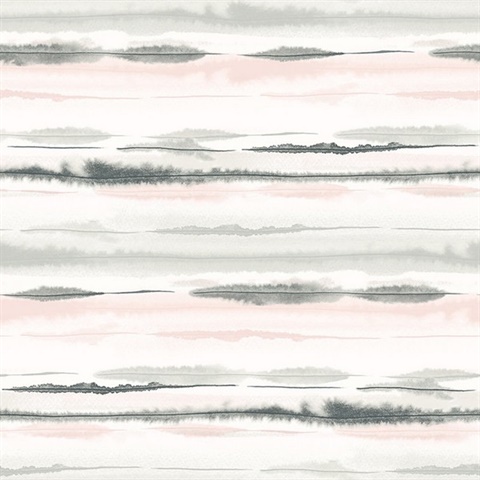 Horizon Stripe Stripes Pink Sunset Peel and Stick Wallpaper