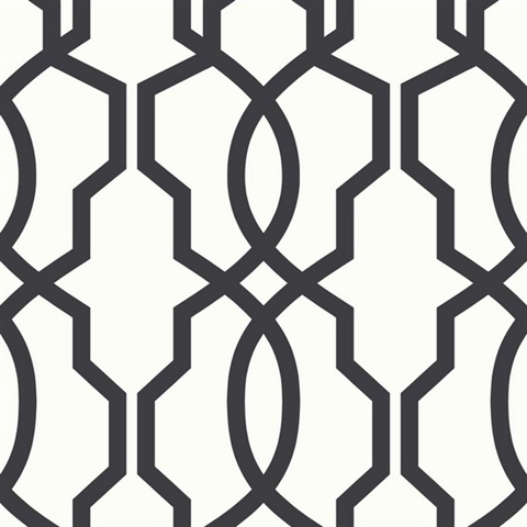 Hourglass Trellis Wallpaper - Black
