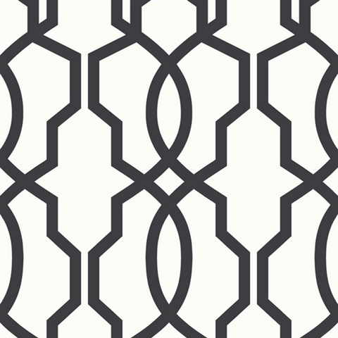 Hourglass Trellis Wallpaper - Black