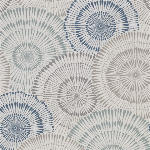 Howe Blue Medallions Wallpaper