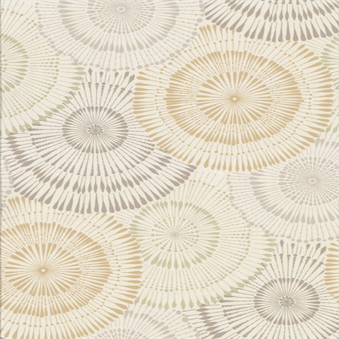 Howe Wheat Medallions Wallpaper