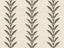 Huanzhu Leaf Stripe Chocolate Raffia Wallpaper