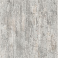 Huck Grey Weathered Vertical Wood Plank Wallpaper