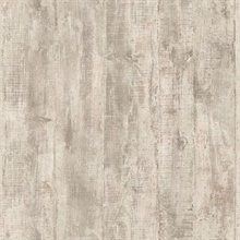 Huck Khaki Weathered Vertical Wood Plank Wallpaper