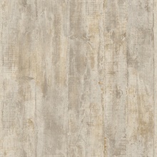 Huck Taupe Weathered Vertical Wood Plank Wallpaper