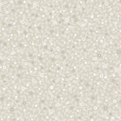 Hummelvik Light Grey Daisy Trail Wallpaper