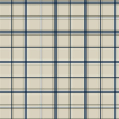 Hunter Blue Plaid Wallpaper