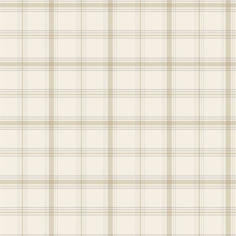 Hunter Neutral Plaid Wallpaper