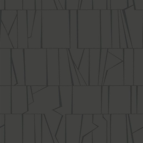 Huntington Charcoal Geometric Stripe Wallpaper