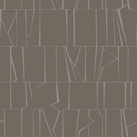 Huntington Chocolate Geometric Stripe Wallpaper