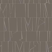 Huntington Chocolate Geometric Stripe Wallpaper