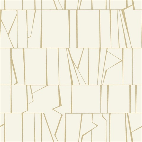 Huntington Gold Geometric Stripe Wallpaper