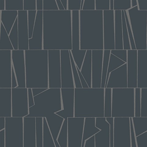 Huntington Indigo Geometric Stripe Wallpaper