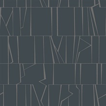 Huntington Indigo Geometric Stripe Wallpaper