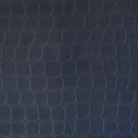Hyde Indigo Crocodile Velvet Textured Wallpaper