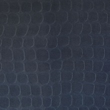 Hyde Indigo Crocodile Velvet Textured Wallpaper