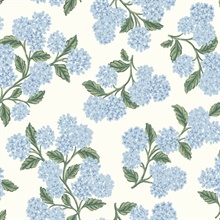 Hydrangea Blue & White Peel & Stick Wallpaper