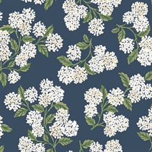 Hydrangea Navy & White Peel & Stick Wallpaper