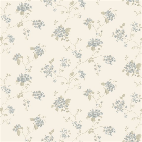 Hydrangea Trail Beige Wallpaper