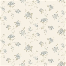 Hydrangea Trail Beige Wallpaper
