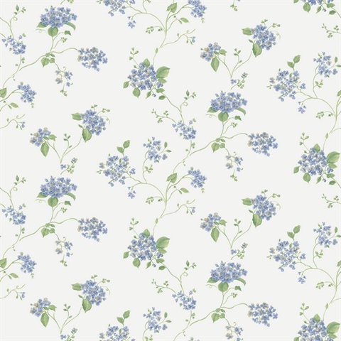 Hydrangea Trail Blue Wallpaper