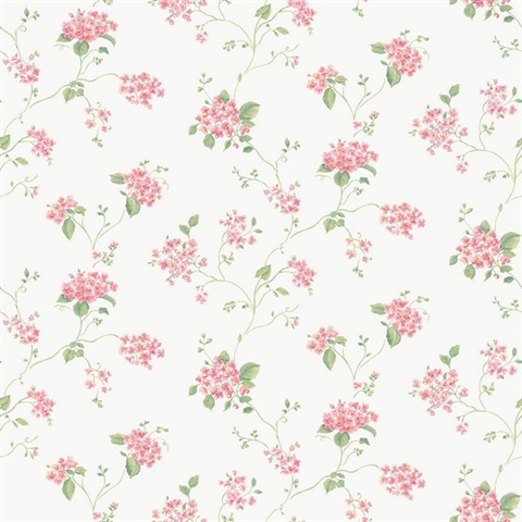 Hydrangea Trail Pink Wallpaper