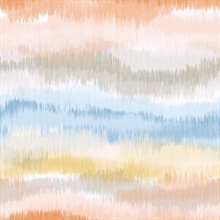Ikat Waves Abstract Sunset Peel and Stick Wallpaper