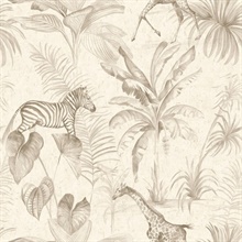 Ikoma Beige & Taupe Zebra Toile Wallpaper