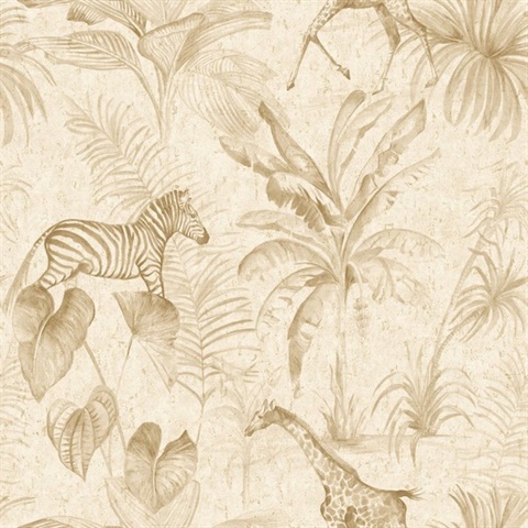 Ikoma Lambs Wool Zebra Toile Wallpaper