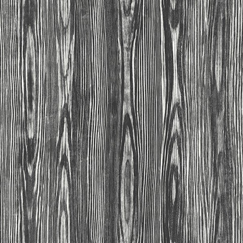 Illusion Black Wood Wallpaper