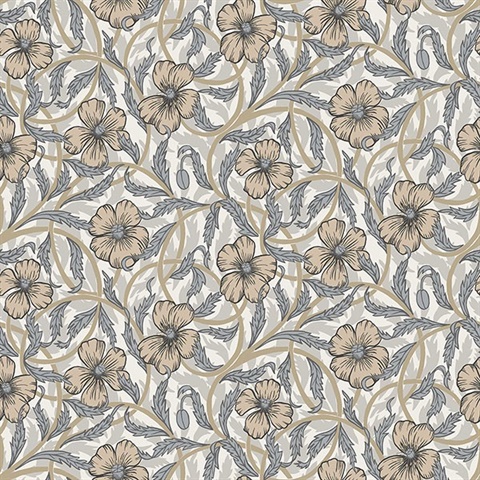 Imogen Neutral Floral Wallpaper