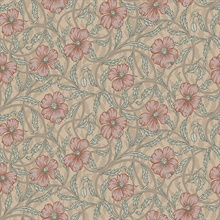Imogen Red Floral Wallpaper