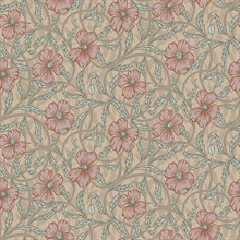 Imogen Red Floral Wallpaper