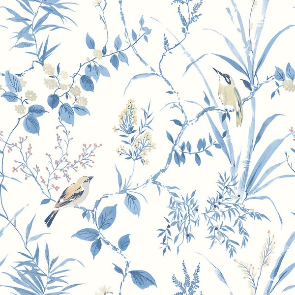 3117 24170 Imperial Garden Blue Botanical Wallpaper Boulevard