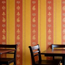 Indian Bengal Stripe with Indian Motifs Commercial Wallpaper