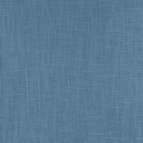 Indie Faux Textured Linen Blue Wallpaper