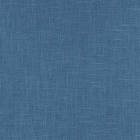 Indie Faux Textured Linen Blue Wallpaper