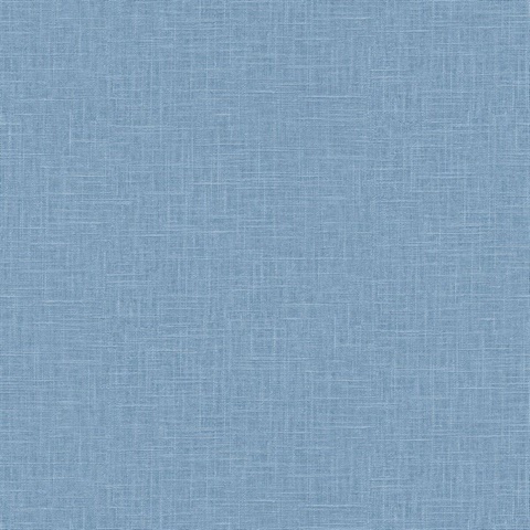 Indie Faux Textured Linen Blue Wallpaper