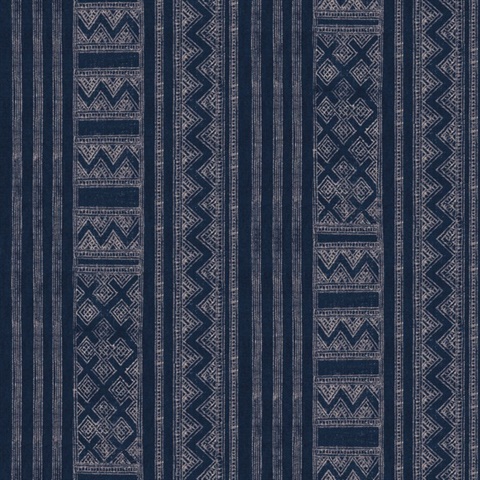Indigo Kotobi Trical Textile Wallpaper