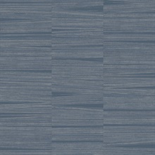 Indigo Line Stripe Metallic Horizontal Stria Wallpaper