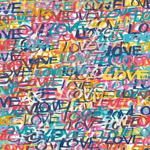 Indio Multicolor Love Scribble Wallpaper