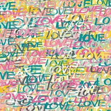Indio Pastel Love Scribble Wallpaper