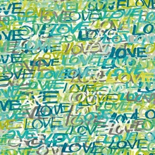 Indio Teal Love Scribble Wallpaper