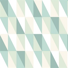 Inez Teal Geometric Prisms Wallpaper