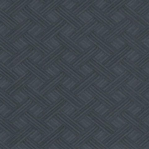 Ink Press Metallic Wickwork Parquet Lines Wallpaper