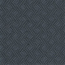 Ink Press Metallic Wickwork Parquet Lines Wallpaper