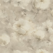 Innocent Beige Watercolor Floral Wallpaper