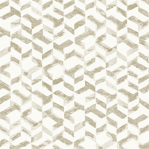 Instep Champagne & Gold Abstract Geometric Wallpaper