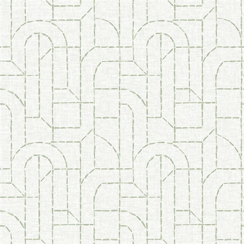 Integrity Light Green Arched Outlines Textured Wallpaper